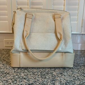 Beis Mini Canvas Weekender Beige Tan Zipper Traveling Tote Bag - PLEASE READ